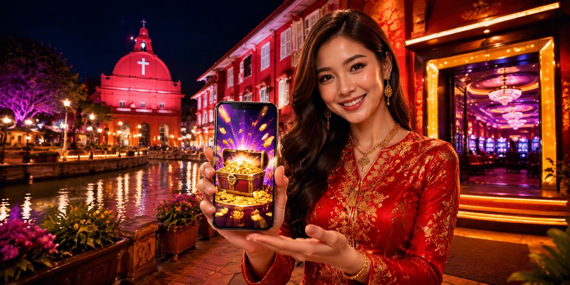 Paparan aplikasi kasino 12b di telefon pintar gaya Melaka